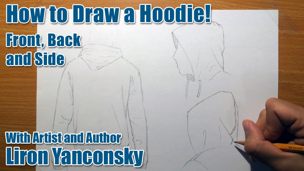 How To Draw A Hoodie Back And Side View Youtube