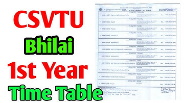 CSVTU B.Tech 1st Year Exam Time Table 2021 Download | How To Download Time Table CSVTU 1st Sem BTech