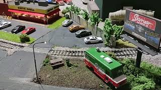 Finished the ground work on the Waffle House, Police department and Crusty's Pizza. HO scale