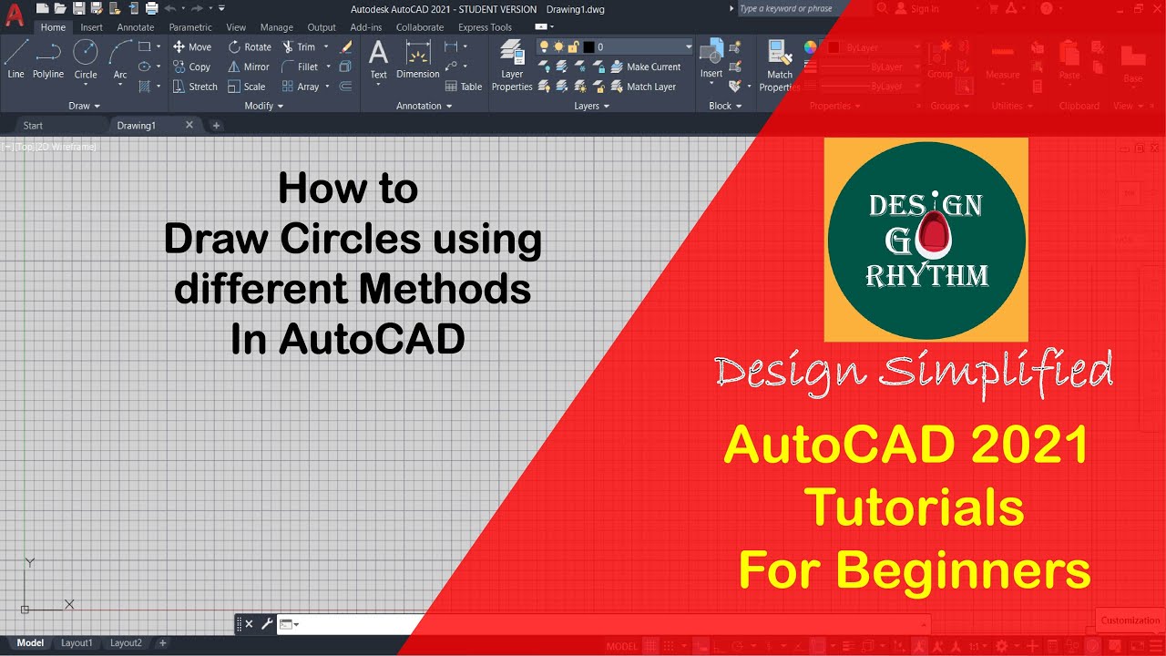 How to use circle command in AutoCAD #AutoCAD Beginners Tutorials - YouTube