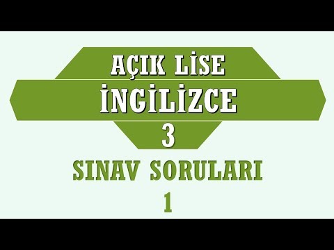 İngilizce 3 - Açık Lise - Sınav Soruları 1