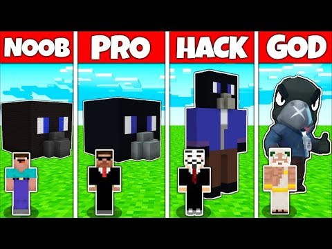 Minecraft Brawl Stars Crow Build Challenge Noob Vs Pro Vs Hacker Vs God In Minecraft Youtube - brawl stars minecraft heads
