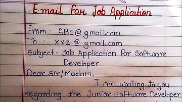Email writing for Job Application | Email writing in English| Formal email writing| English email