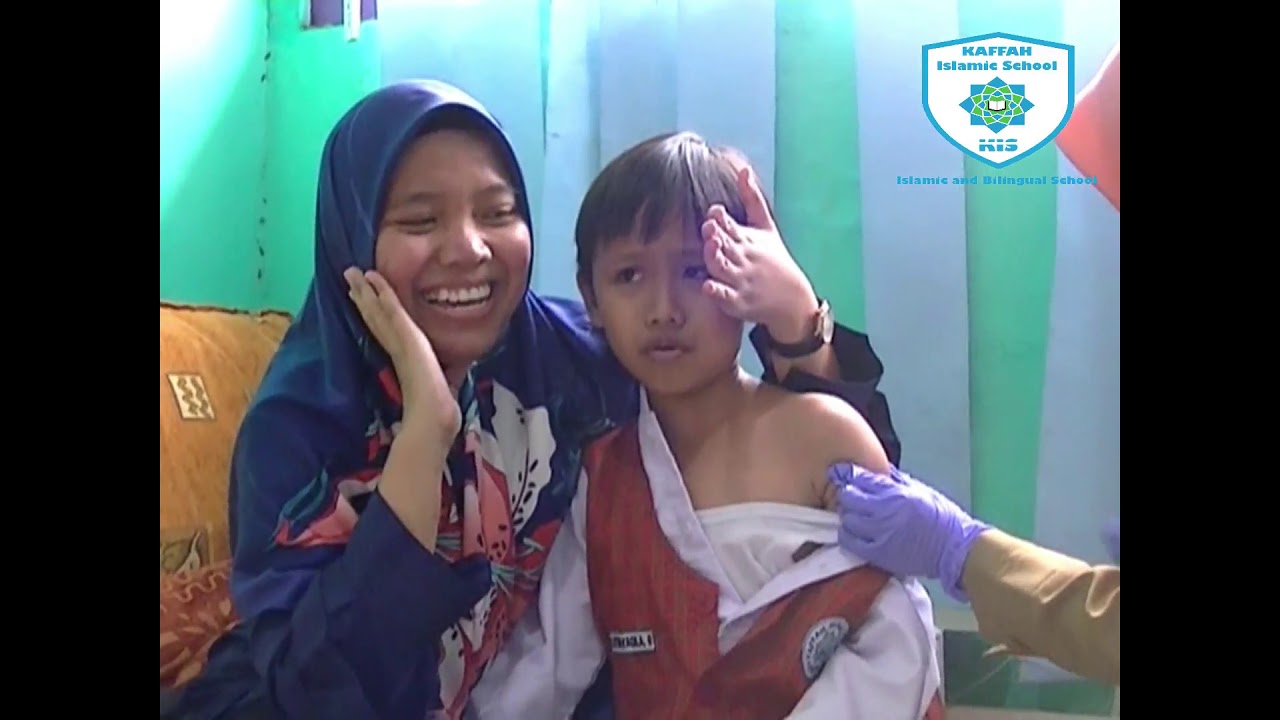 kegiatan imunisasi campak di SDIT kaffah islamic school jakarta.