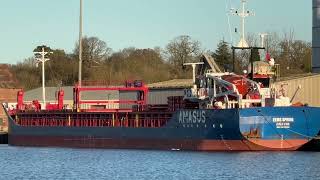 Eems Spirit ready to go. #Sharpness #Dock #Freight #ships #swans #AONB