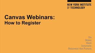 Register for Canvas Webinars