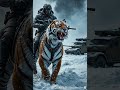 A soldier with a tiger