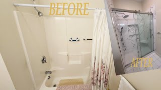 Shower Remodel in Windsor, CT  #beforeandafter #diy #bathroomdesign #bathroom