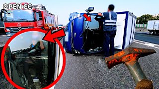 Taiwanese truck 👨‍🦳 overturned！ 🚚🧨 Can't escape！😭 tow truck driver is worried... 😰