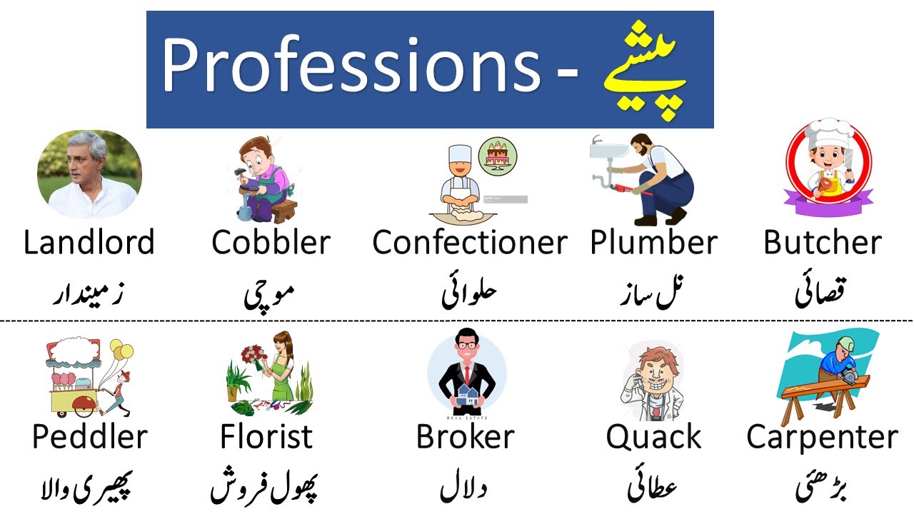 Urdu Jobs And Occupations Names