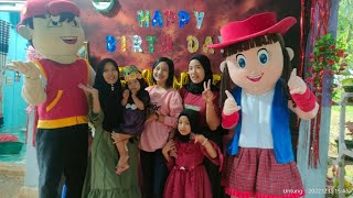 Hadirnya Badut Boboiboy dan Sailormoon di acara ulang tahun Fani ke 5