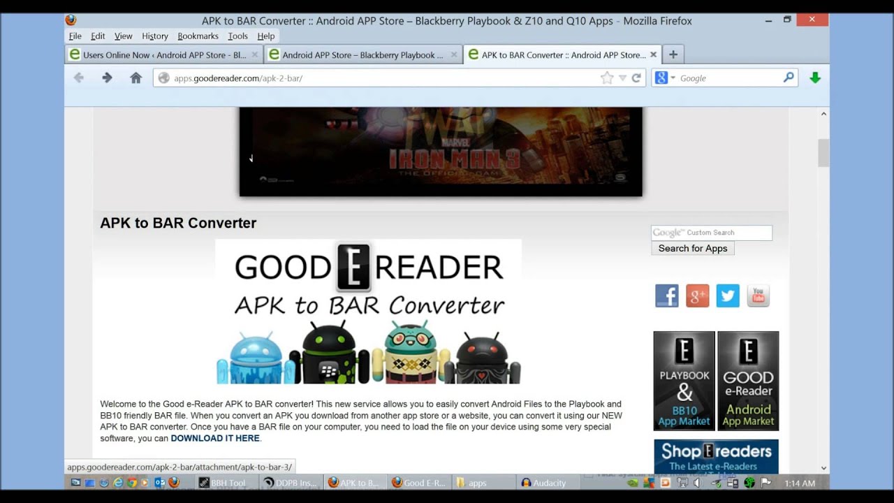 How to Convert APK to BAR Files - YouTube
