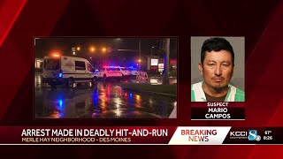 Des Moines police arrest man after deadly hit-and-run crash
