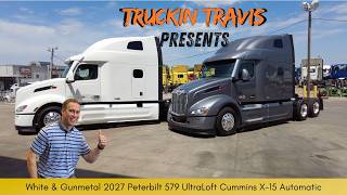Matching Pair - White & Gunmetal 2027 Peterbilt 579 UltraLoft CumminsX-15 Automatic