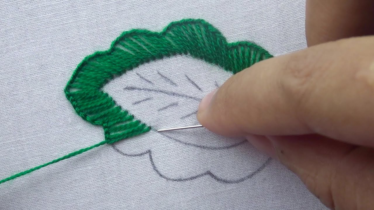 Beautiful Leaf Hand Embroidery Tutorial For Beginner / Amazing Leaf ...