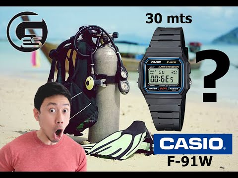 Vídeo: O Casio f91w é resistente à água?