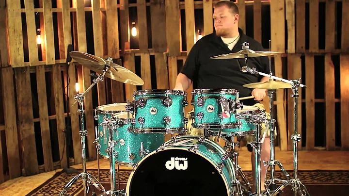 DW Drum Collectors Color Sample Teal Glass With Chrome Hardware