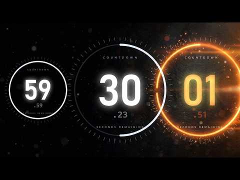 1 Minute Timer ⏱️ 60 Second Countdown, Ticking + Alarm | No Music