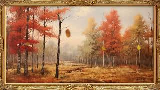 🍂 Countryside Fall Landscape Painting | Autumn Gold Frame TV Art With Relaxing Piano Music In 4K screenshot 2