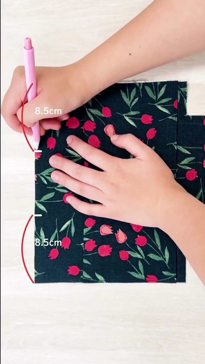 人気のチューリップ柄生地で作るポケット付ミニバッグ #shorts