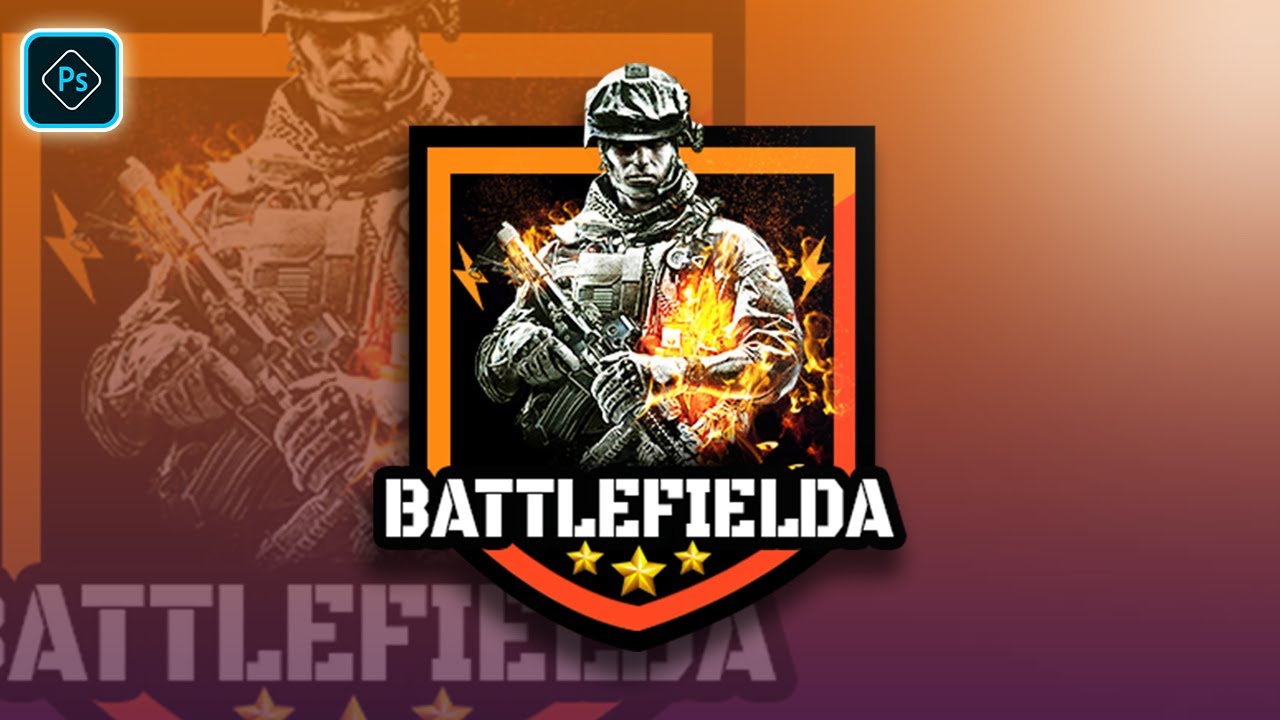 How To Make Battlefield Gaming Logo In Photoshop CC 2021 - YouTube