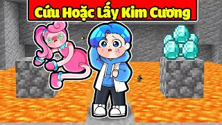 HUY NOOB CHỌN CỨU MOMMY LONG LEGS HAY LẤY KIM CƯƠNG TRONG MINECRAFT *HUY NOOB SẼ CHỌN CÁI NÀO ?!!❤️👽