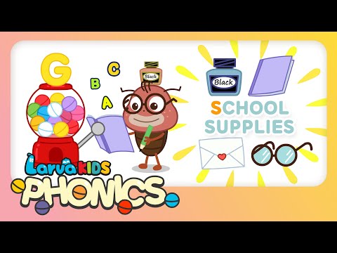 Phonics Word - Episode &amp;#<strong>39</strong>;School supplies&amp;#<strong>39</strong>; | Alphabet Play | Kids English <strong>Study</strong> | LarvaKids