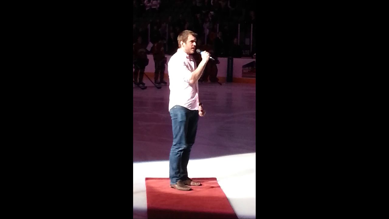 Nick Goding - National Anthem - UNO Mavericks Hockey December 21, 2014