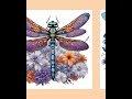 Watercolor Dragonfly Floral Clipart Sublimations Bundle, Insect PNG Clipart, Decorative Collectio...