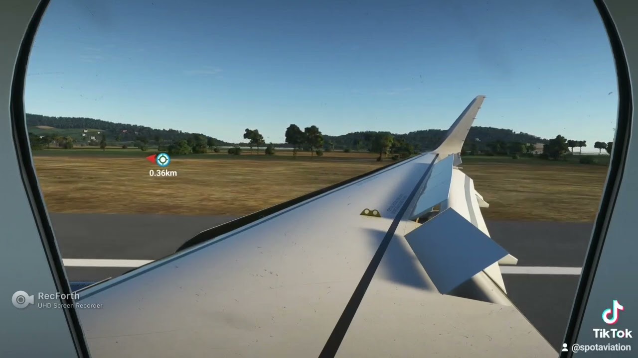 fs2020 atterrissage avec rebond vue passager en a32nx