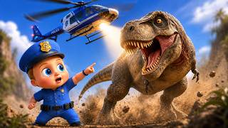 OH NO! Giant T-Rex Attacks Baby Police! 🚨🦖 Helicopter Rescue Adventure for Kids