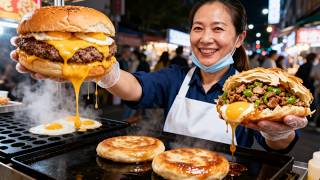 🔴LIVE🔴🍔Golden Crispy Meat & Egg Burger