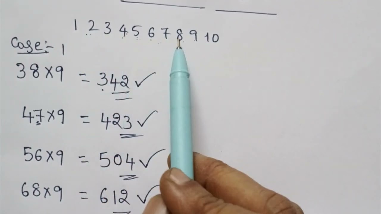 Multiplication   by  9..Tricks for fast calculation. 
