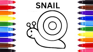 Let's Draw the Snail 🐌 for kids and toddlers #drawing #snail #kids