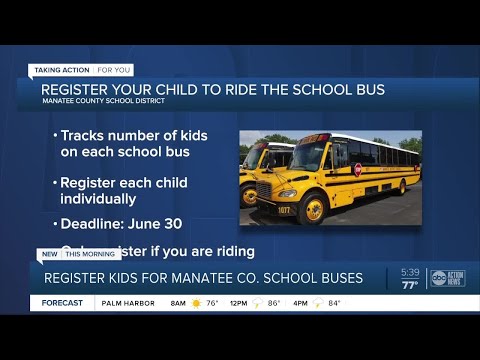 Manatee County Schools asking parents to register children to ride school bus for upcoming year