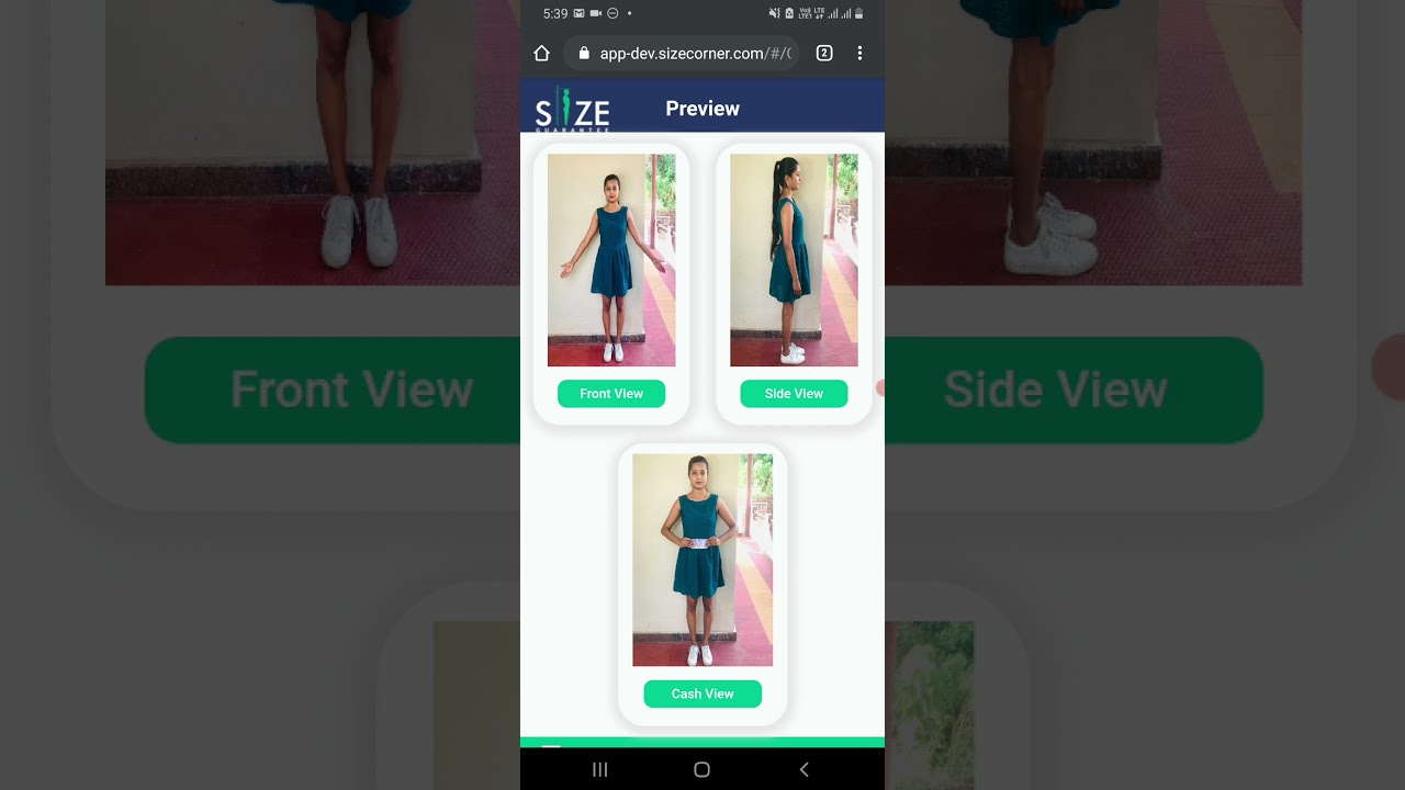 How Size Guarantee Widget Shopper Measurements in Mobile Browser