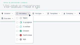 Visi statuses explained | Digital QA Certification | Visibuild