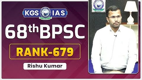 68th BPSC Rishu Kumar : Block SC & ST Welfare Officer || Interview I KGS IAS #kgs #bpsc