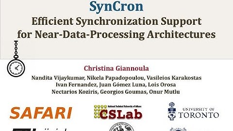 SynCron: Synchronization for PIM - Research Paper Talk at HPCA 2021 presented by Christina Giannoula