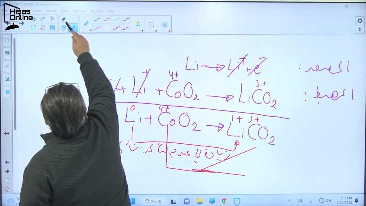 شرح  لبطارية ايون الليثيوم وتفاعلاتها  -آلية تكون صدأ الحديد - يوسف جابر - توجيهي الاردن 2005