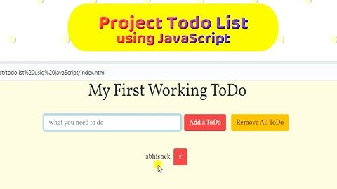 To do List App in JavaScript || Part#1