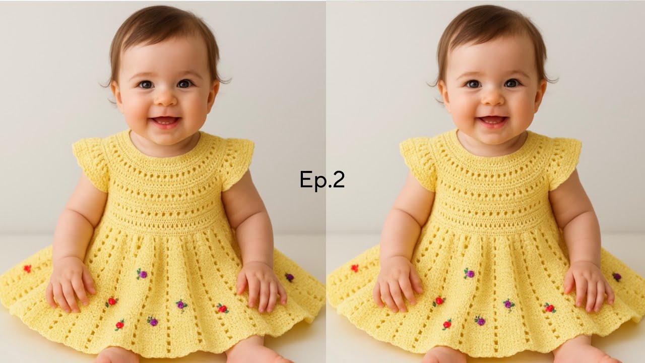 Crochet Baby Girl dress || how to make frock with crochet|| crochet baby frock neck design