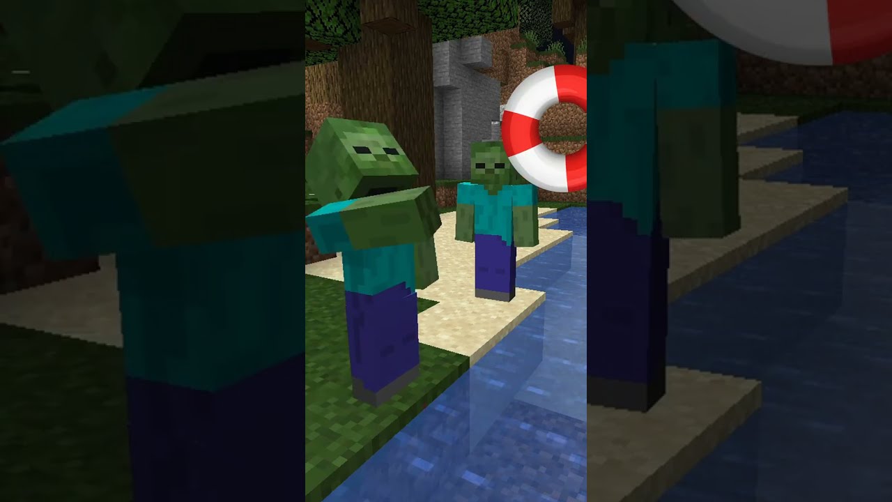 ¿POR QUÉ EL ZOMBIE PUEDE CONVERTIRSE EN AHOGADO? #minecraft #minecraftshorts #shorts