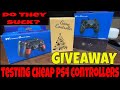 Buying & Testing Cheap PS4 PlayStation 4 Controllers From Amazon & Ebay- Any Good? Knockoff GIVEAWAY