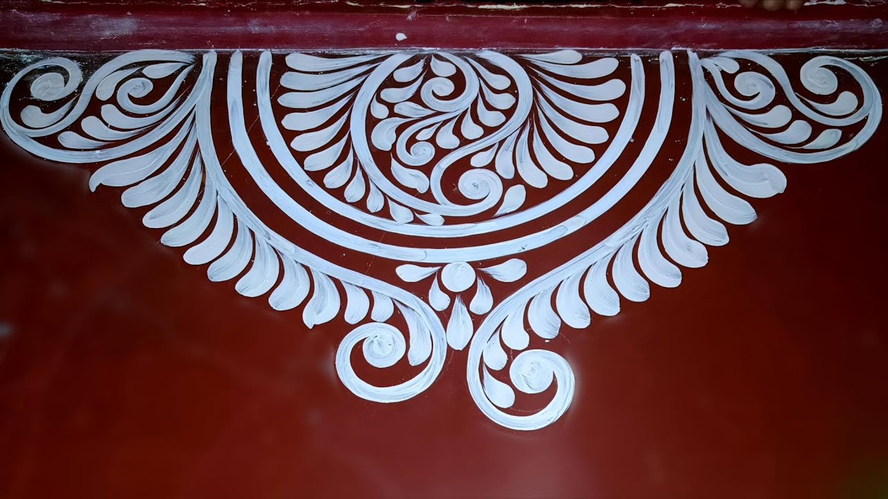 Beautiful door alpona design/Step by step alpona design/easy door art 