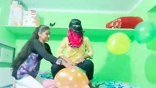 Making Apple Balloon Part 3 Apple Balloon Indian Balloons Playing And Popping By Me & Partner