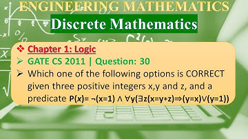 GATE CS 2011 | Q30: Which one of the following options is CORRECT given three positive integers x,y