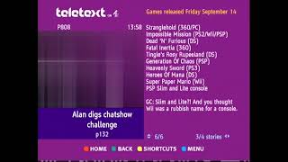 Teletext On Freeview Tv Uk Channel 4 - 6Th September 2007 - Gamecentral