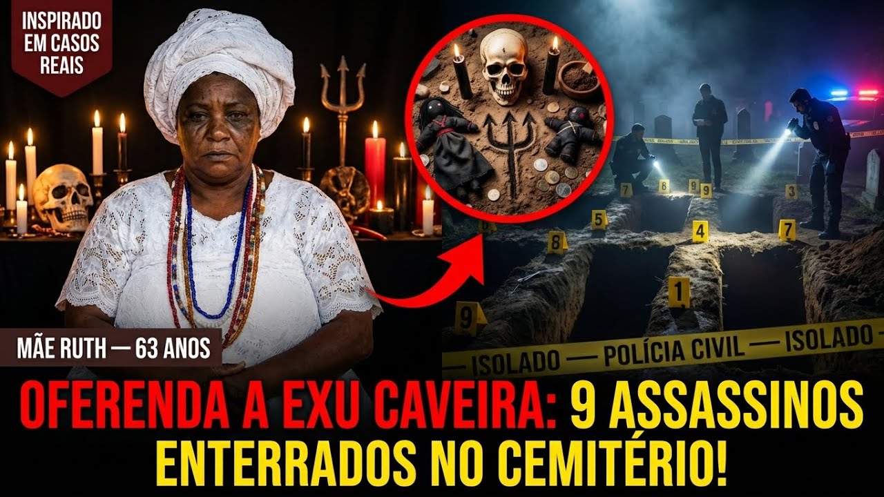 RUTH: OFERENDA A EXU CAVEIRA ENTERROU 9 ASSASSINOS VIVOS NO CEMITÉRIO!