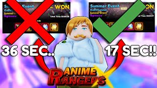 How To Clear The Summer Event In 17 Seconds (Stats & Gear) *Updated* Anime Rangers X!!